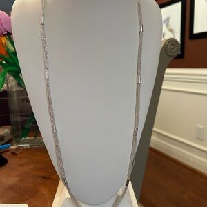 Long Silver-Tone Monet Chain Necklace